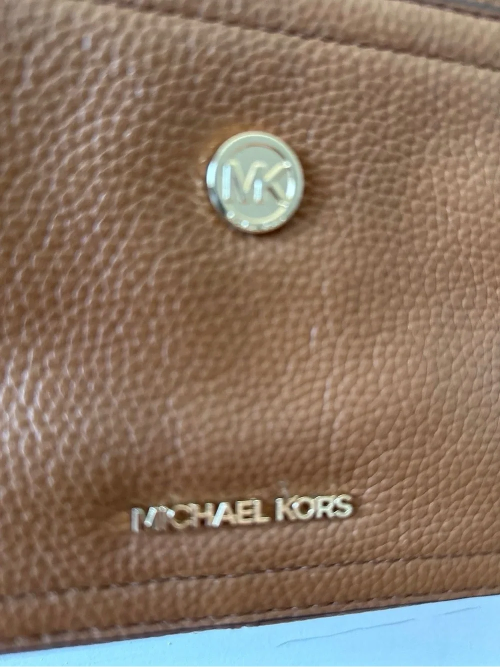 Michael Kors Tan Pebbled Leather Crossbody Card Case